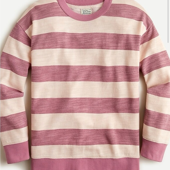 J.Crew Vintage cotton terry relaxed-fit pullover in rugby stripe size XS - Picture 2 of 11